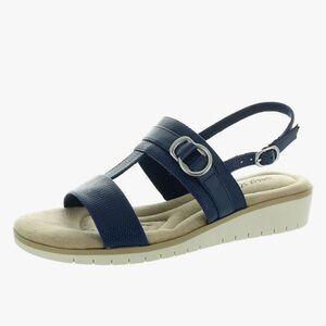 Women's Navy Sandals Easy Street womens Caddo in Navy/Snake Sz 8.5